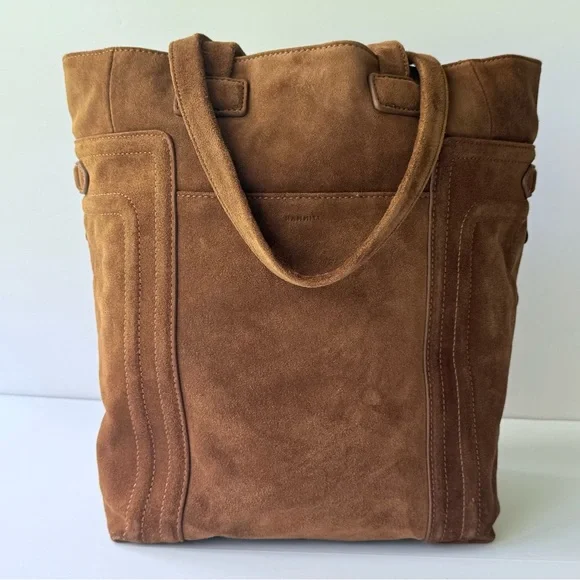 Hammitt Otis Tote Bag in Mahogany Brushed Suede w/ Leather Trim - Picture 9 of 16